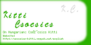 kitti csocsics business card